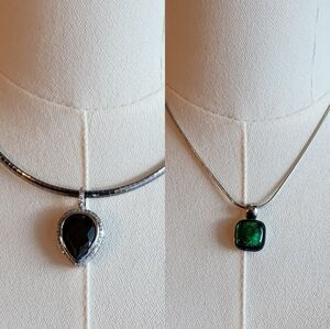 Sterling Silver and Green Pendant Bundle